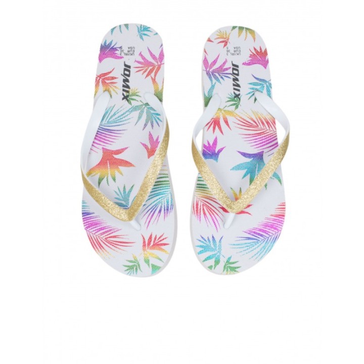 Chanclas Dedo Estampadas Blancas