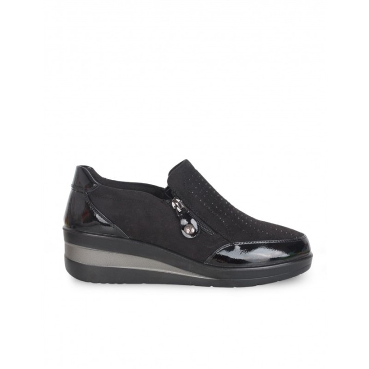 Mocasines Cuna Cremalleras Negro AMARPIES