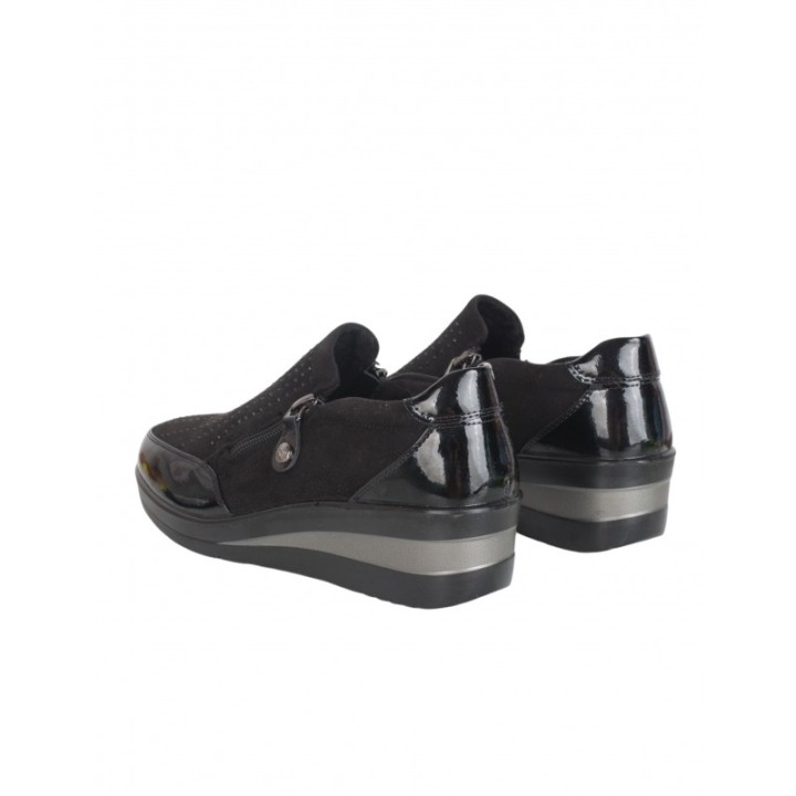 Mocasines Cuna Cremalleras Negro AMARPIES