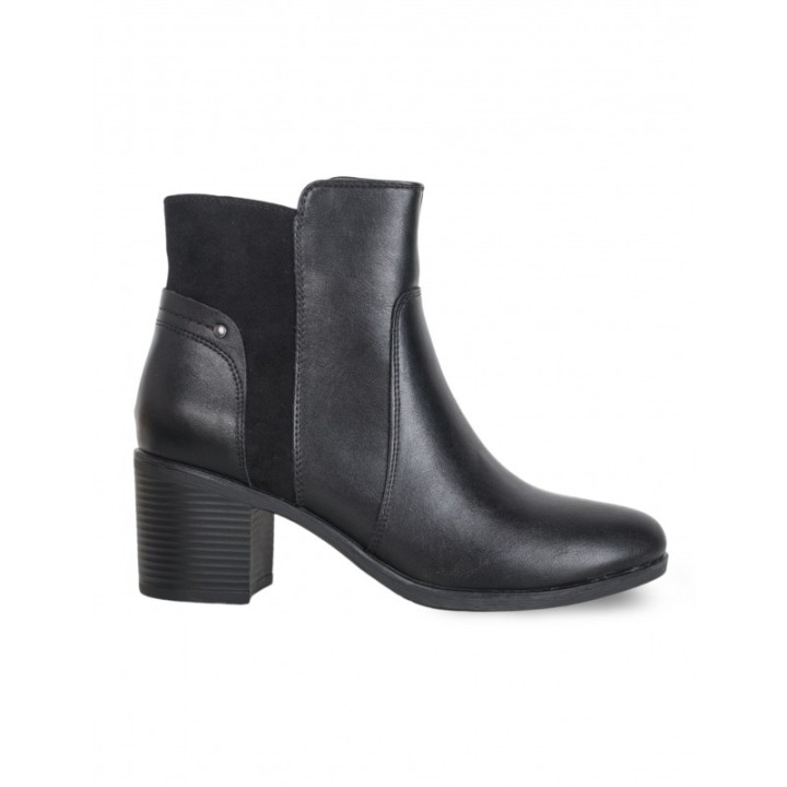 Botines Tacon Cuadrado Negros AMARPIES