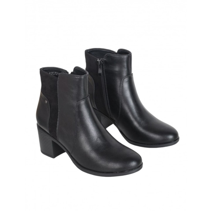 Botines Tacon Cuadrado Negros AMARPIES