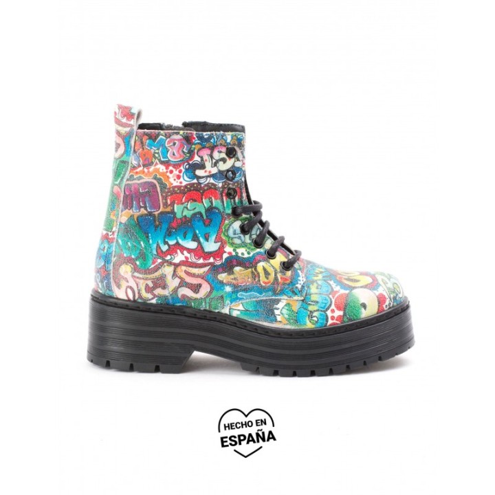 Botas Militares Plataforma Graffiti