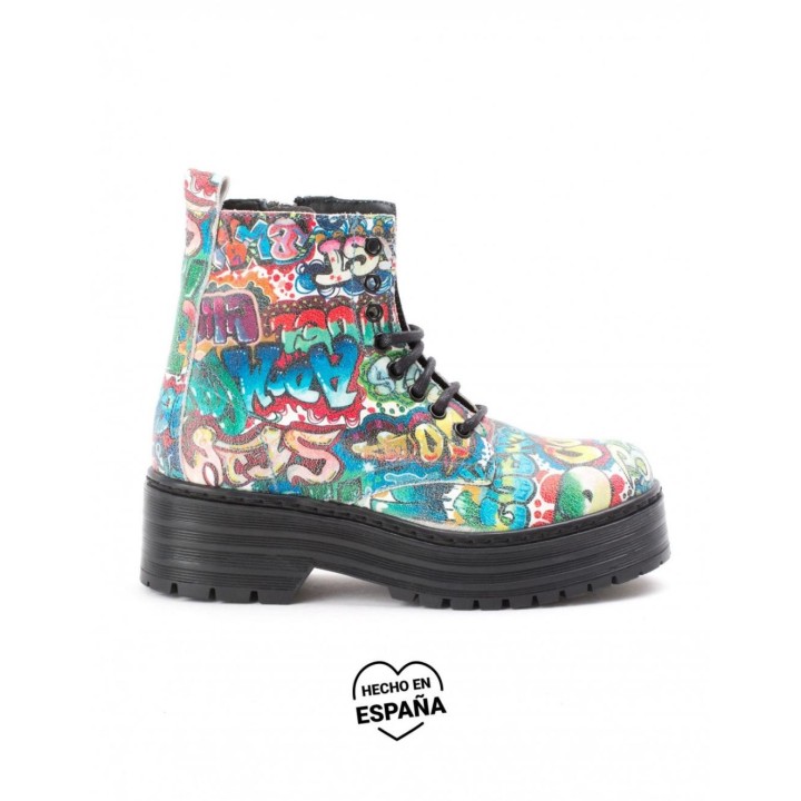 Botas Militares Plataforma Graffiti