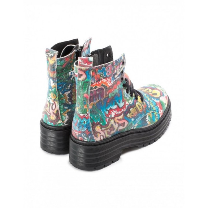 Botas Militares Plataforma Graffiti