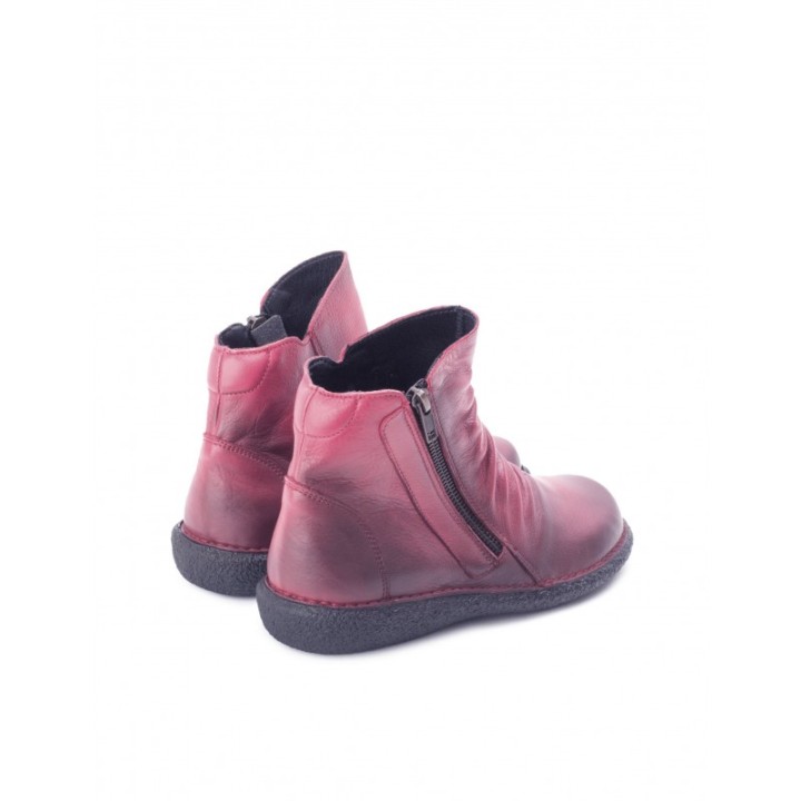 Botines Cana Arrugada Rojos