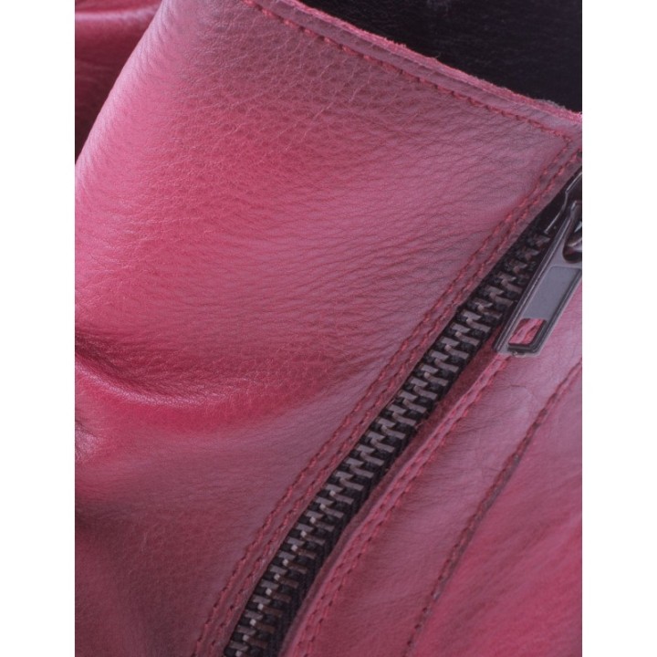 Botines Cana Arrugada Rojos