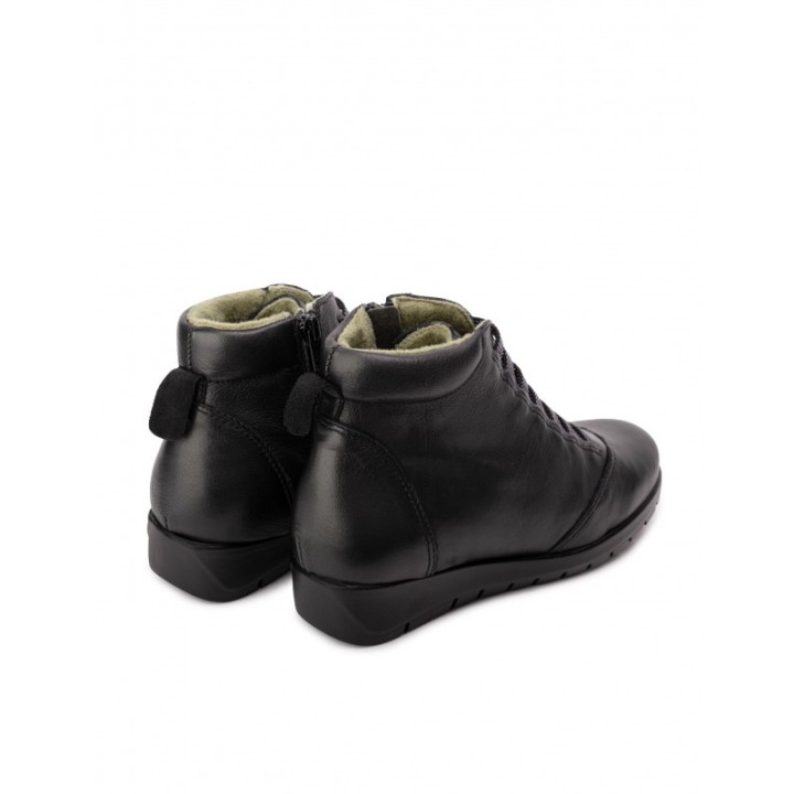 Botines Cuna Baja Cordones Negro