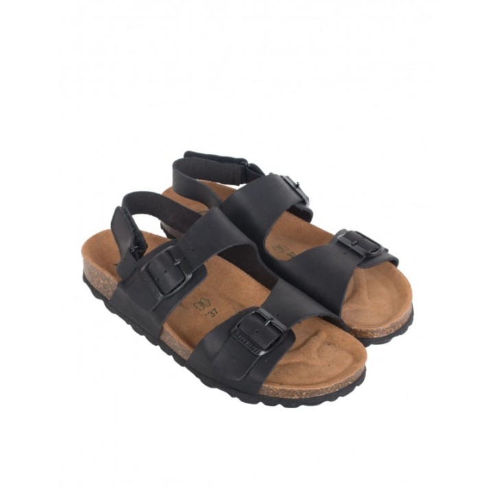 AUTENTI Sandalias Bio Tira Trasera Negras
