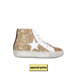 Zapatillas Altas Estrella Purpurina Doradas