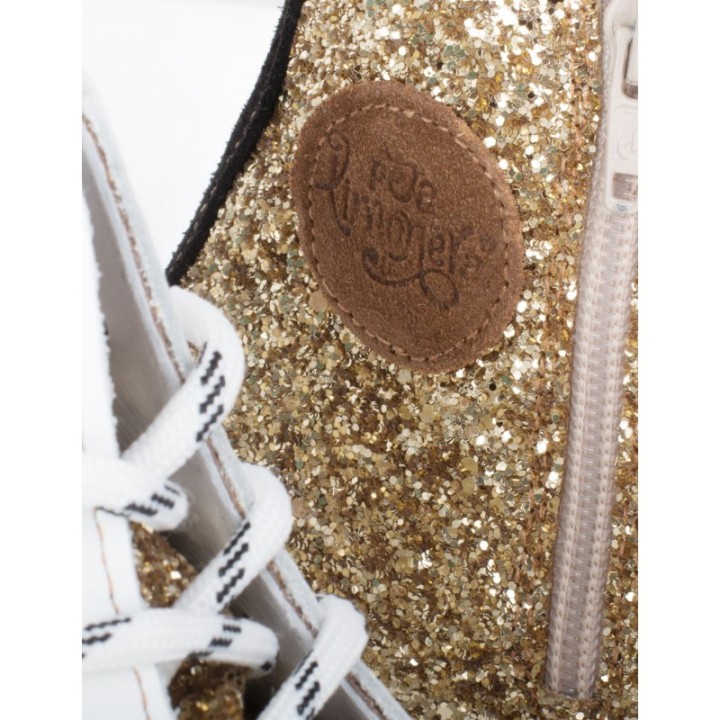 Zapatillas Altas Estrella Purpurina Doradas