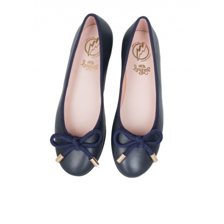 Bailarinas Azul Marino Piel PERA LIMONERA