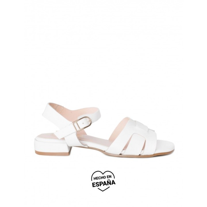 Sandalias Planas Piel Blancas PERA LIMONERA
