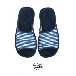 Zapatillas Casa Puntera Abierta Rayas