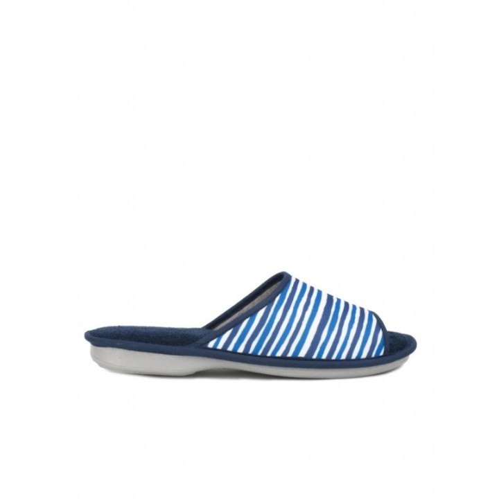 Zapatillas Casa Puntera Abierta Rayas