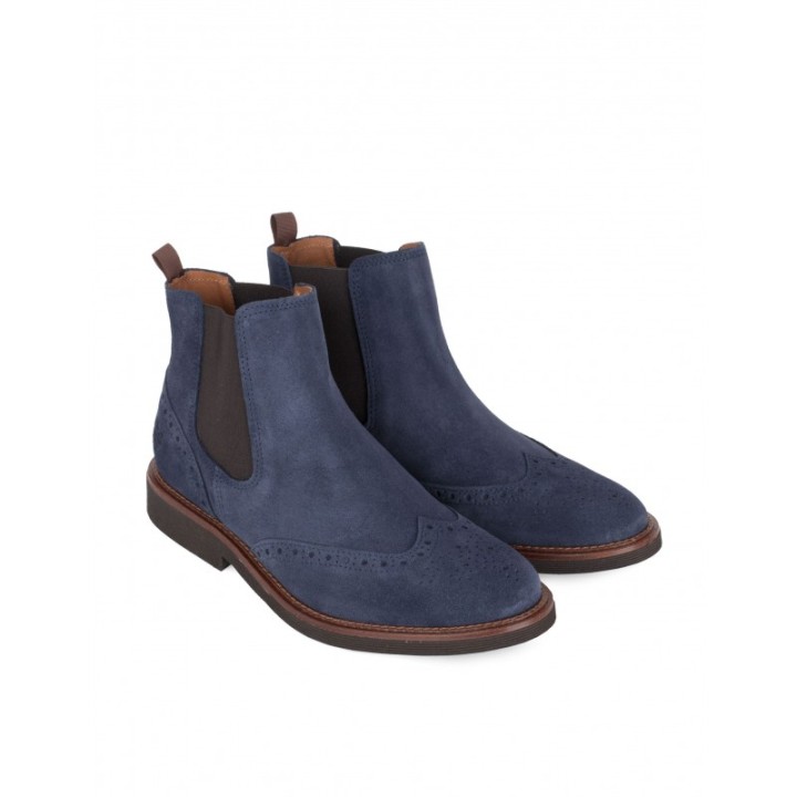 Botines Chelsea Serraje Azul PERA LIMONERA