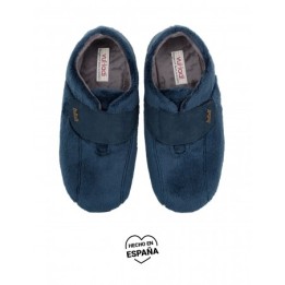 VULLADI Zapatillas Casa Cerradas Velcro Azules
