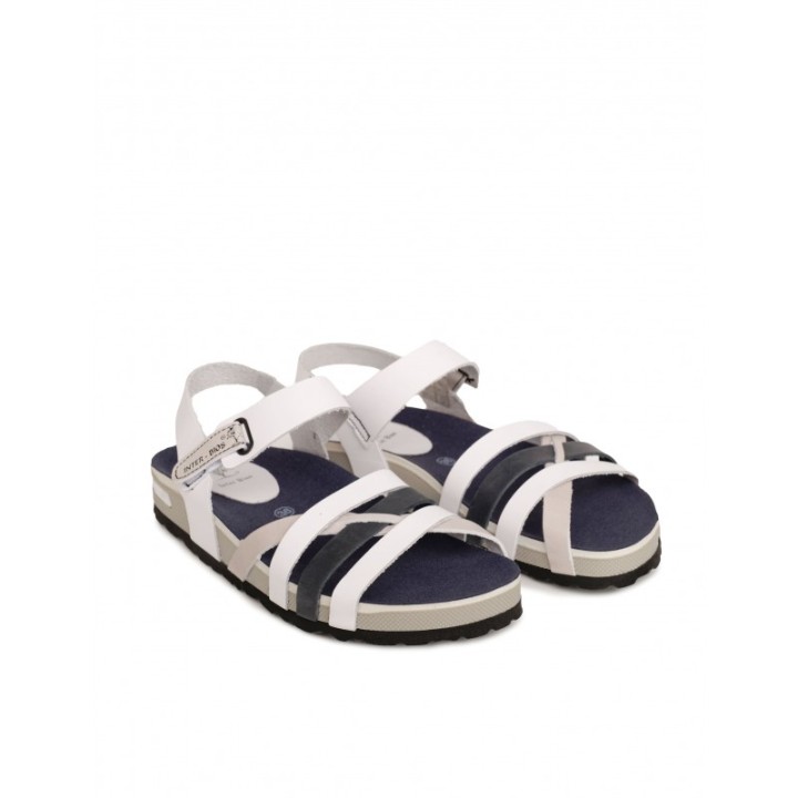 Sandalias Planas Tiras Piel Blancas
