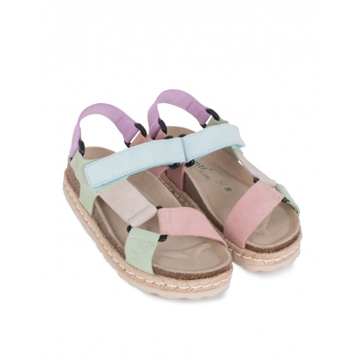 AUTENTI Sandalias Bio Tiras Velcro Pastel