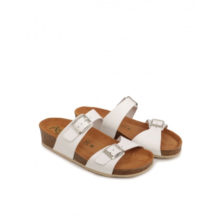 AUTENTI Sandalias Bio Cuna Baja Hebillas Blancas