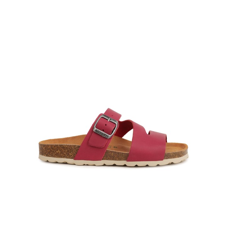 AUTENTI Sandalias Tiras Suela Corcho Burdeos