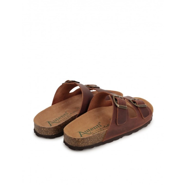 AUTENTI Sandalias Bio Hebillas Marrones