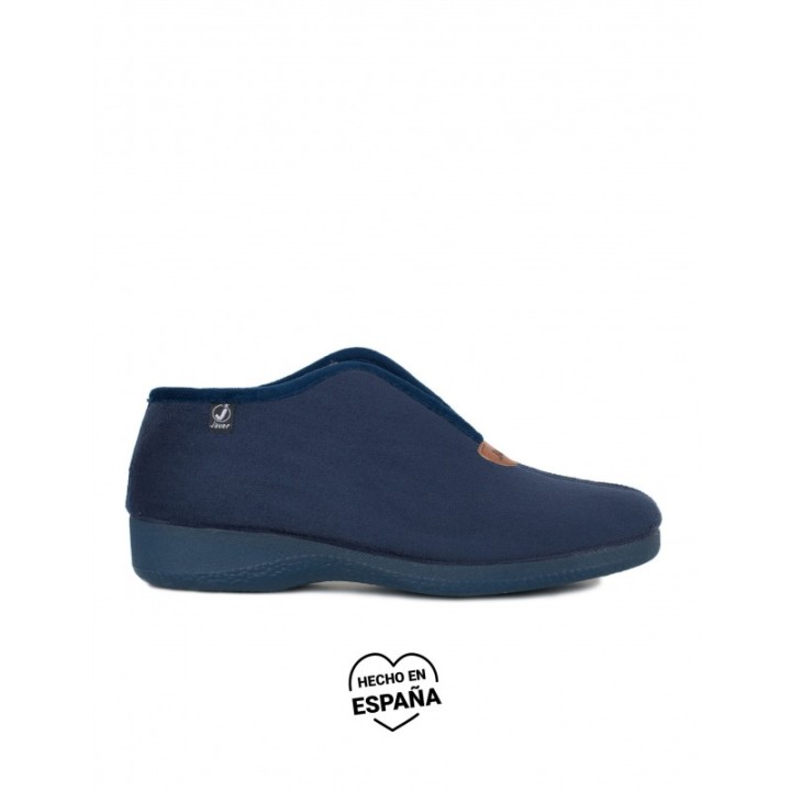 Zapatillas de Casa Abotinadas Escote Pico Azules