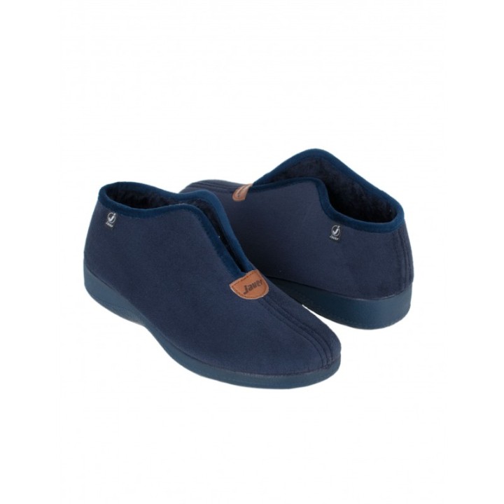 Zapatillas de Casa Abotinadas Escote Pico Azules