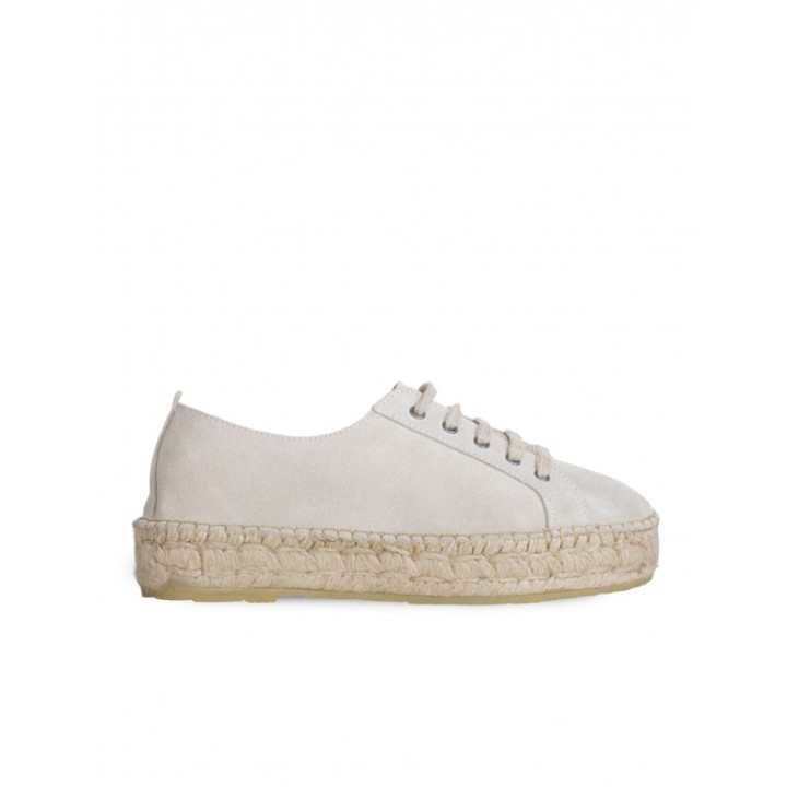 Alpargatas Plataforma Cordones Taupe PERA LIMONERA