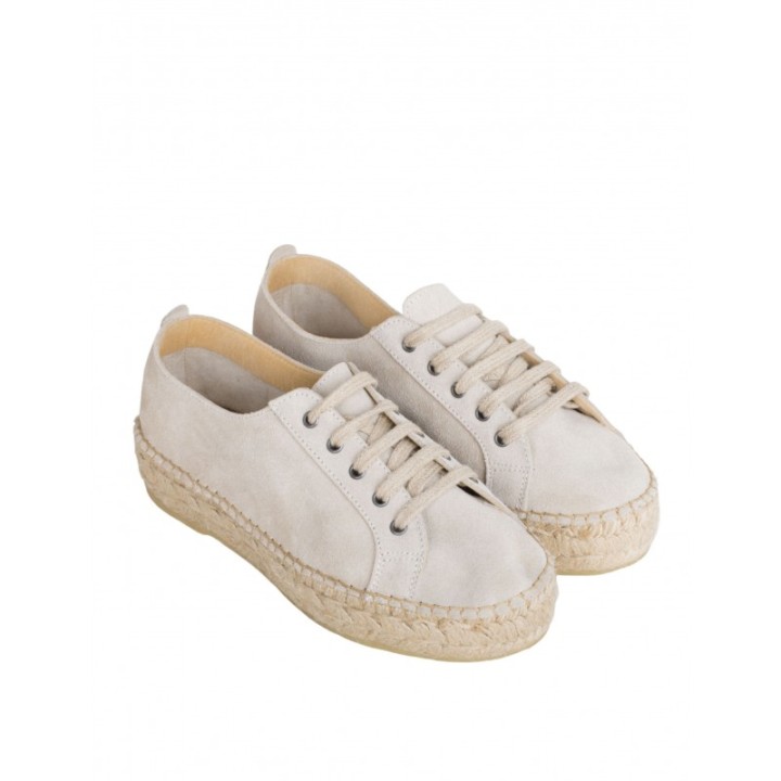 Alpargatas Plataforma Cordones Taupe PERA LIMONERA