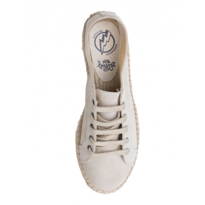 Alpargatas Plataforma Cordones Taupe PERA LIMONERA