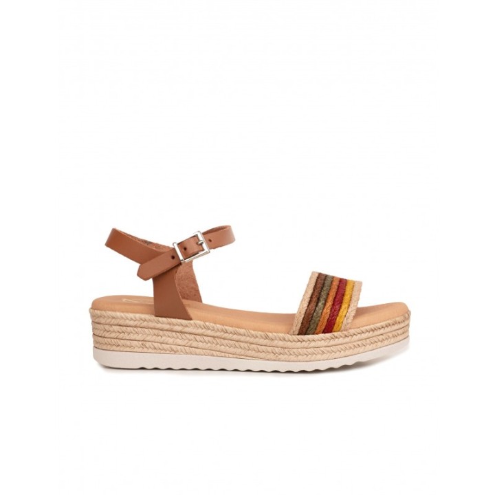 Sandalias Cuna Baja Rafia Colores PERA LIMONERA