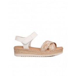 Sandalias Plataforma Velcro Rafia PERA LIMONERA