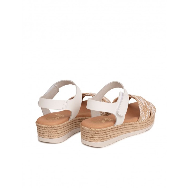 Sandalias Plataforma Velcro Rafia PERA LIMONERA