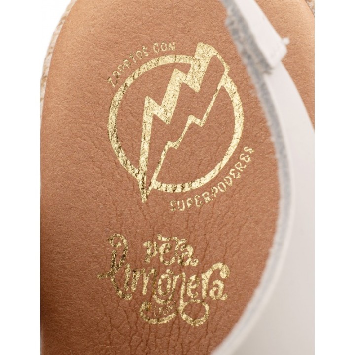 Sandalias Plataforma Velcro Rafia PERA LIMONERA