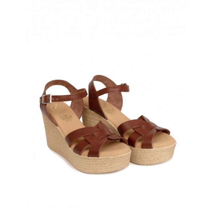 Sandalias Cuna Piel Marrones PERA LIMONERA