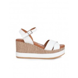 Sandalias Cuna Tiras Cruzadas Piel Blanca PERA LIMONERA