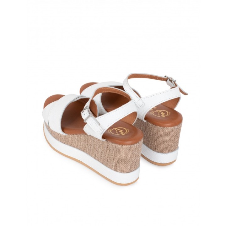 Sandalias Cuna Tiras Cruzadas Piel Blanca PERA LIMONERA