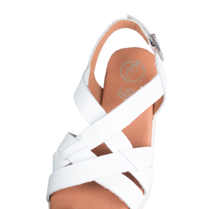 Sandalias Piel Cuna Blancas PERA LIMONERA
