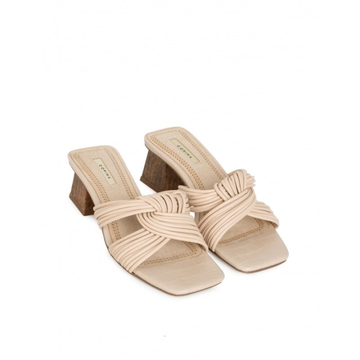 Sandalias Destalonadas Nudo Beige