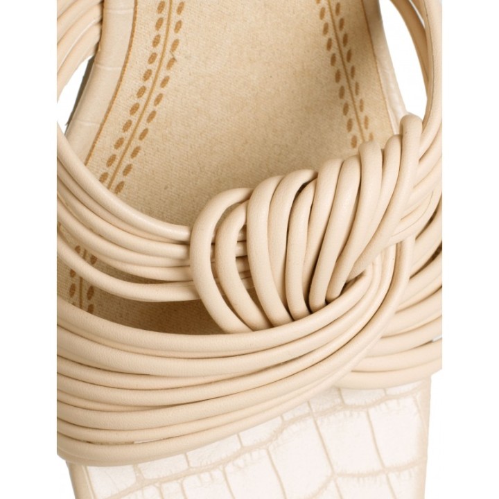 Sandalias Destalonadas Nudo Beige