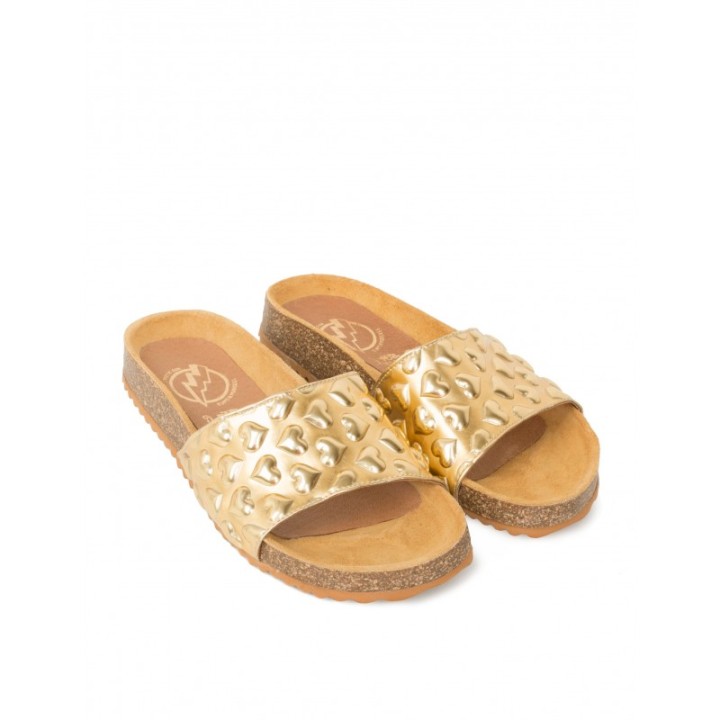 Sandalias Bio Corazones Doradas PERA LIMONERA