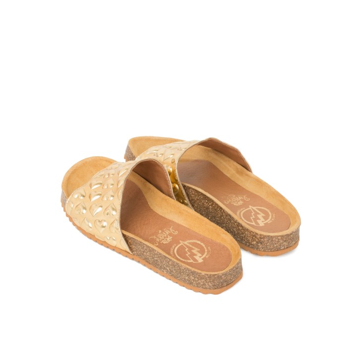 Sandalias Bio Corazones Doradas PERA LIMONERA