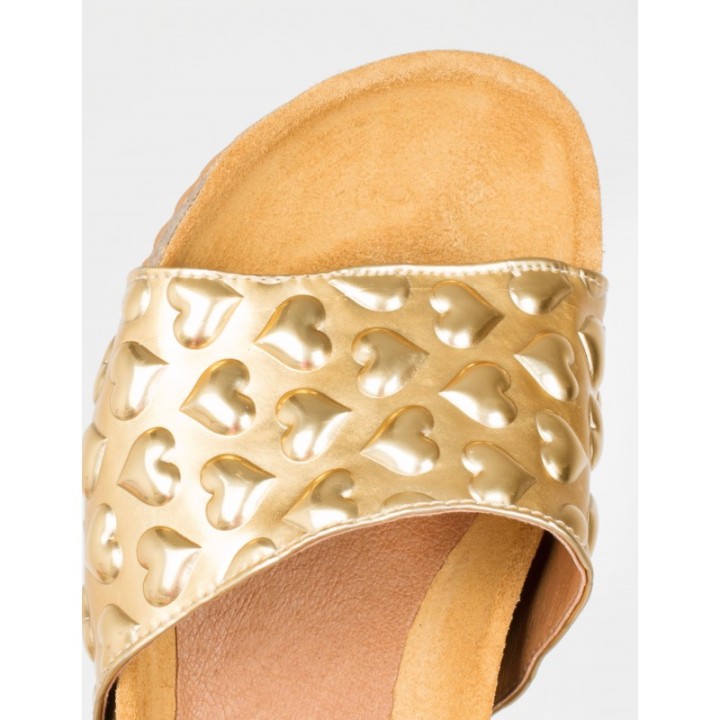 Sandalias Bio Corazones Doradas PERA LIMONERA