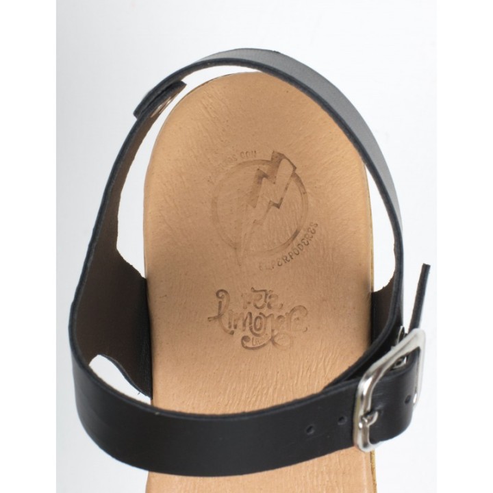 Sandalias Madera Tachuelas Negras PERA LIMONERA