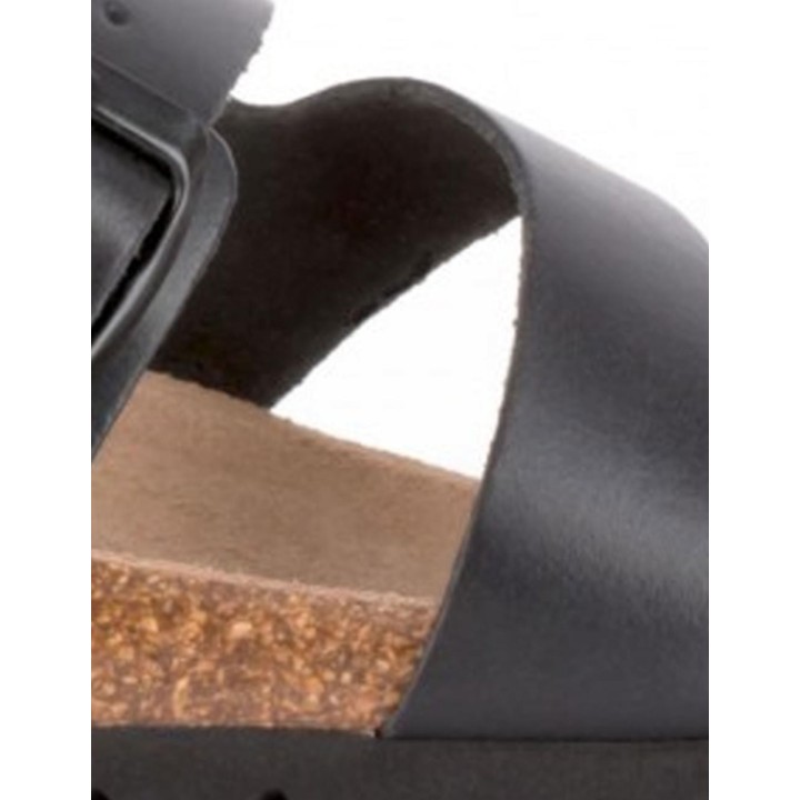 AUTENTI Sandalias Tiras Suela Corcho Negro