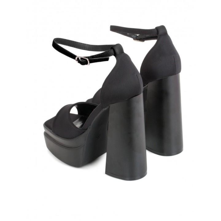 Sandalias Plataforma Puntera Cuadrada Negro