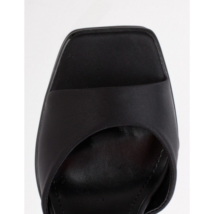 Sandalias Plataforma Puntera Cuadrada Negro