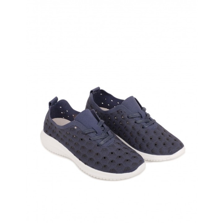 ECOLIGEROS Zapatillas Vestir Caladas Azules