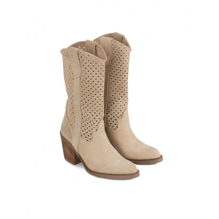 Botas Camperas Caladas Corazon Taupe PERA LIMONERA