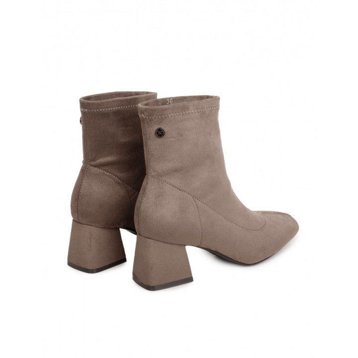 XTI Botines Veganos Tacon Cuadrado Taupe